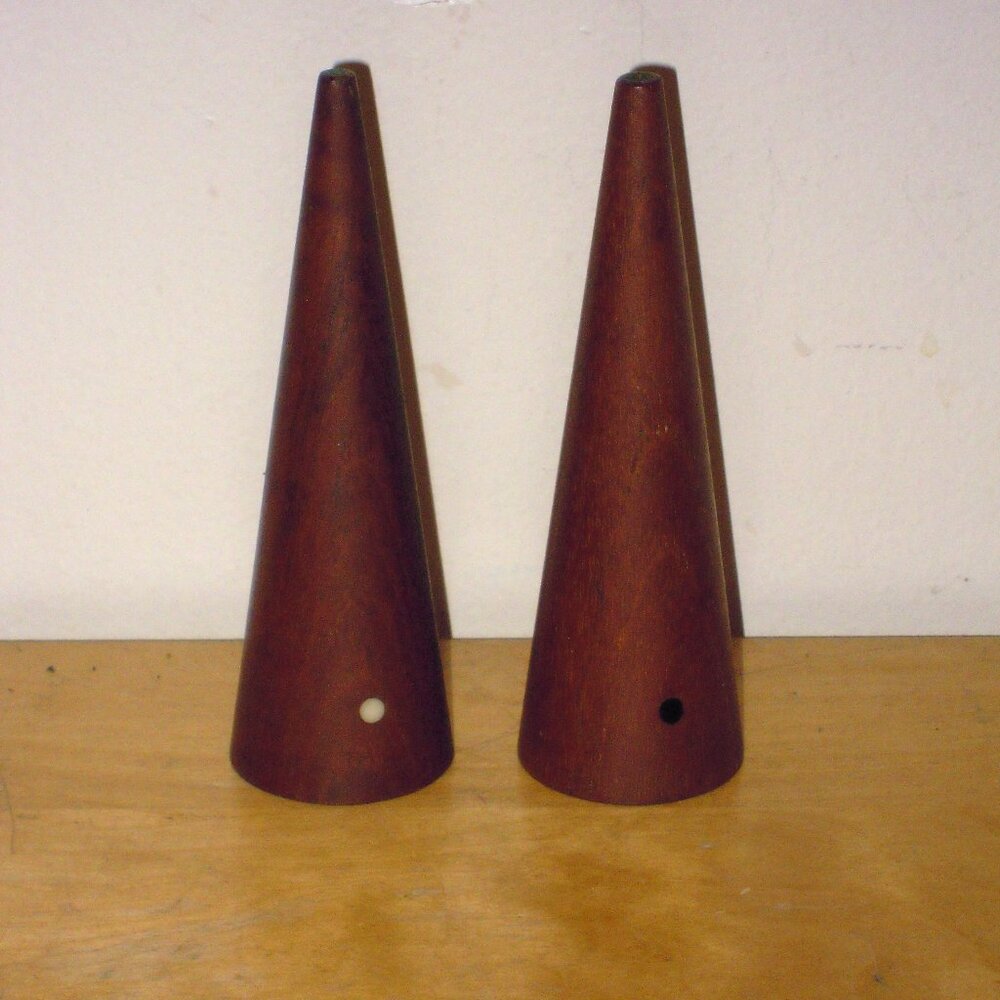 Kaj Franck Teak Wood Cone Salt and Pepper Shakers Rare MCM Finnish Vintage 1960s